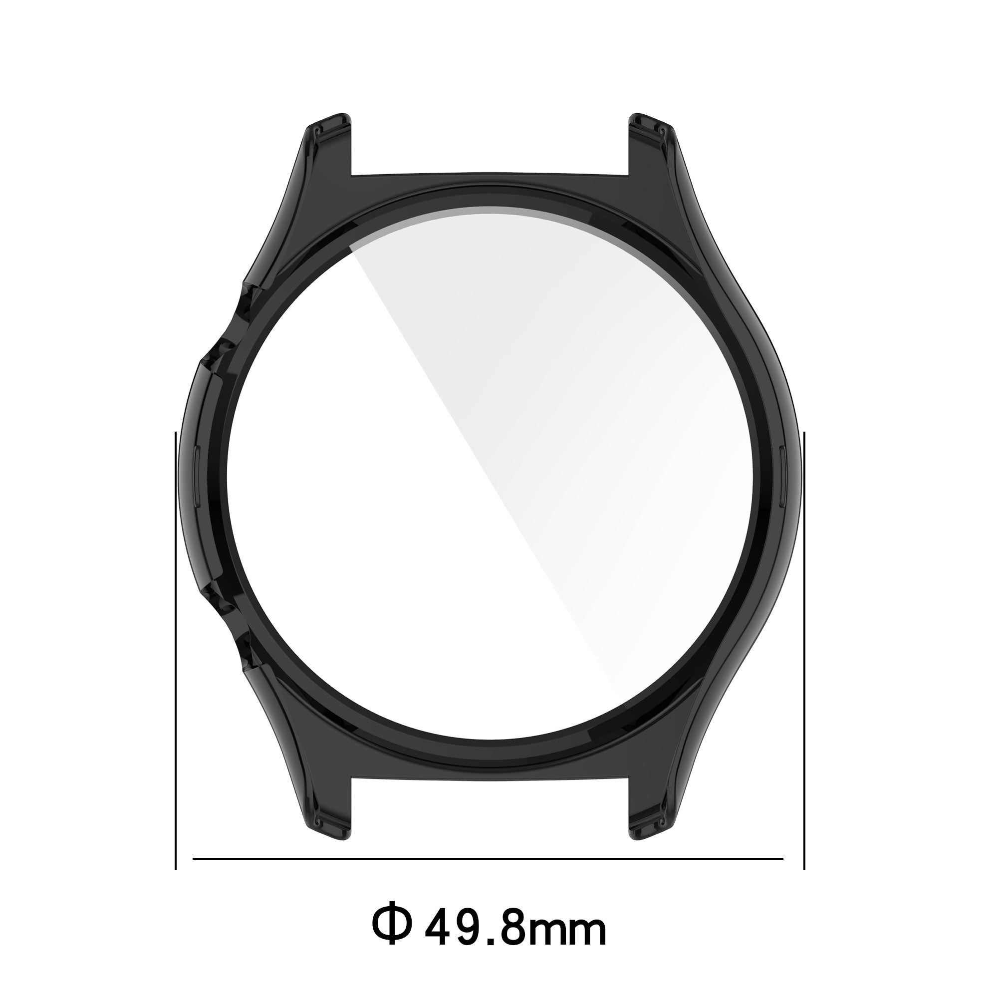 For Honor Watch GS 4 Smartwatch Frame Cover Hard PC Case with Tempered Glass Screen Film - Black For Honor Watch GS 4 Smartwatch Frame Cover Hard PC Case with Tempered Glass Screen Film - Black